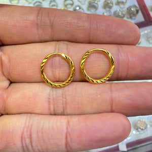 Pure Gold Hoops 2.3 Grams, 24K Solid Gold Earrings for Women, 15MM Hoops for Her, Genuine 999.9 Yellow Gold