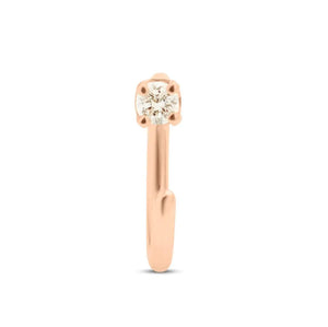 Small Diamond Claw Earring - 14K Solid Gold Huggie Hoop Earring