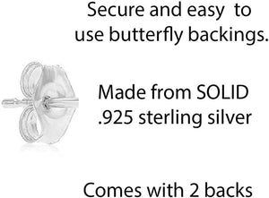 Elegant CZ Halo Stud Earrings in Premium Sterling Silver.