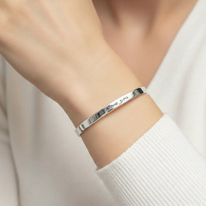 Sterling Silver "I Love You" Slip-On Bangle Bracelet, 7.5''