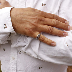 Star of the Sea Garnet Signet Ring | Gold Vermeil and Sterling Silver