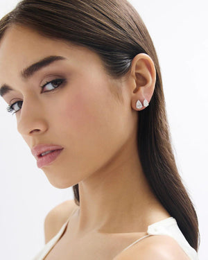 Radiant Pear Lab Diamond Studs.