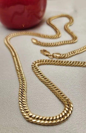 14K Gold Miami Cuban Link Chain - Handmade 5Mm Curb Chain