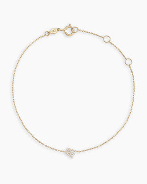 14K Diamond Pavé Alphabet Bracelet