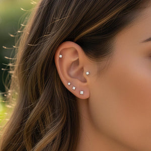 Small Stud Earrings, Tiny Gold Stud, 18K Gold Plated 1.5Mm, 2Mm 3Mm, CZ Stud Earring, Small Gold Stud, Dainty Earrings, Gift for Her