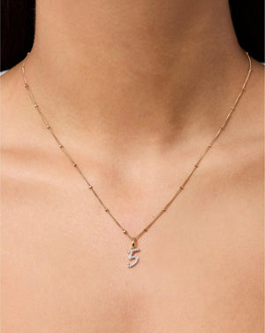 Sparkling Diamond Number Pendant - Personalize Your Shine!.