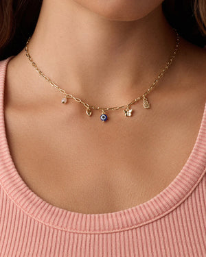 Connection Mini Charm Necklace NikNenz™ Premium Gold & Diamonds
