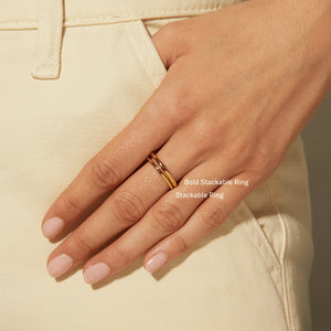Stackable Ring NikNenz™ Premium Gold & Diamonds