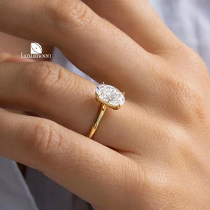 2 Carat Oval Lab Grown Diamond Engagement Ring, 14K Yellow Gold