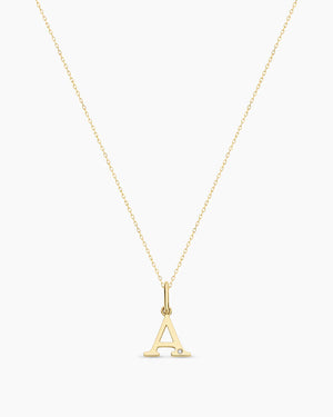 Diamond Vintage Alphabet Charm Necklace