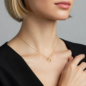 Elegant 14K Yellow Gold Heart Pendant Necklace with 18" Cable Chain.