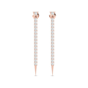 Bridal Drop Diamond Earring, Long Chain Earrings 14K White Gold
