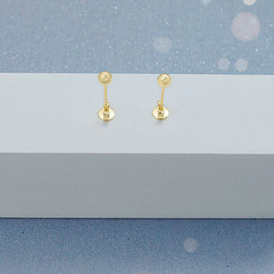 Handmade 18K Gold Plated Ball Stud Earrings, Hypoallergenic 4Mm