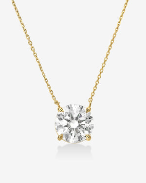 Elegant Round Lab Diamond Necklace - Timeless Sparkle and Shine.
