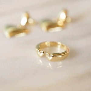 Heart Signet Ring 18Ct Gold Plate