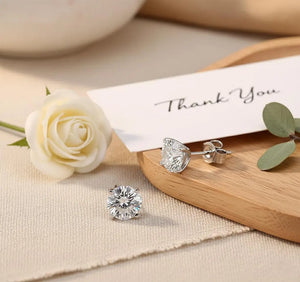Sparkling Lab Grown Diamond Stud Earrings | 5, 6, 7 or 8Mm | Silver Dainty Minimalist Studs | round Cut Diamonds | Gift for Her