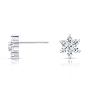 Elegant Sterling Silver CZ Flower Stud Earrings - Sparkle with Style!.