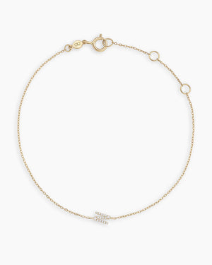 14K Diamond Pavé Alphabet Bracelet
