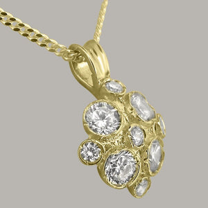 Elegant Vintage Yellow Gold Diamond Pendant - Customizable Luxury in 9K, 10K, 14K, 18K Gold or Platinum for Women.