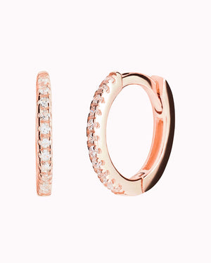 Dainty & Minimalist Pave CZ Huggie Hoop Earrings