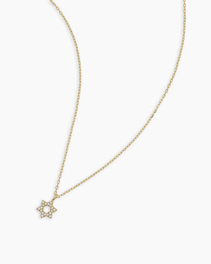 14K Diamond Star of David Necklace