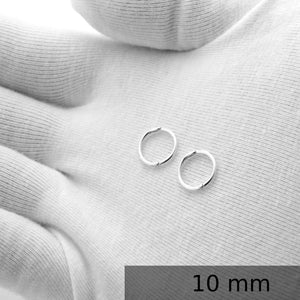 Hinged Sleeper Earrings: Sterling Silver or Gold Hoops (10Mm 13Mm 16Mm)