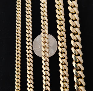 14K SOLID Gold Miami Cuban Chain Bracelet, Box Clasp Lock, Heavy Real 14K 3Mm-10Mm Yellow Gold,14K Bracelet, 14K Gold Miami Cuban Bracelet
