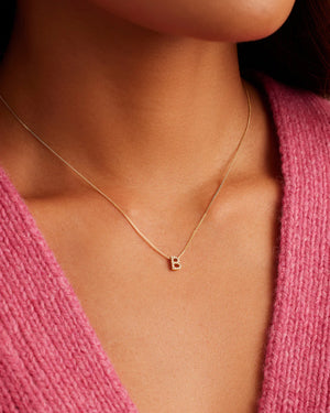 14K Diamond Alphabet Necklace