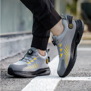 Rotating Button New Safety Shoes Men Anti-Smash Anti-Puncture Work Shoes Fashion Men Sport Shoes Security Protective Boots Men