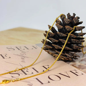Handmade 24K Solid Gold Chain Necklace, 999 Pure Gold Jewelry,Simple Design