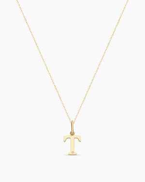 Diamond Vintage Alphabet Charm Necklace