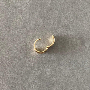 Stunning 14K Solid Gold Chunky Huggie Earrings - Fashionable 11mm Hinged Gold Hoops.