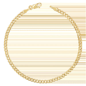 14K Diamond Cut Cuban Link Chain Bracelet