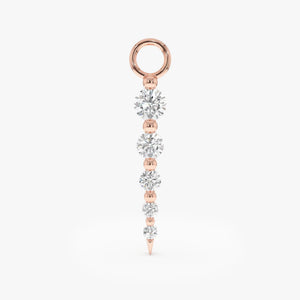 Dainty Diamond Spike Dangle Charm, Solid Gold Lab Grown Diamond Charms, Mix and Match Earrings Charms, Charm Jewelry, 10K, 14K, 18K, Olyn