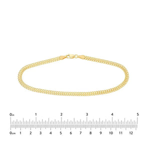 4.3Mm Diamond Cut Curb Bismark Chain Anklet Real 14K Yellow Gold 10"