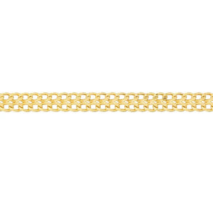 4.3Mm Diamond Cut Curb Bismark Chain Anklet Real 14K Yellow Gold 10"