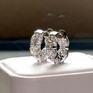 8.00 Carat Oversized Certified VVS1 Clarity Moissanite Hoop Earrings Huggies
