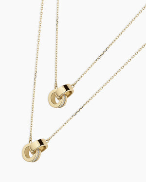 Diamond Bond Interlocking Rose Necklace NikNenz™ Premium Gold & Diamonds