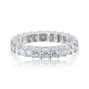 Sterling Silver Simulated Diamond Eternity Band Ring, 3Mm