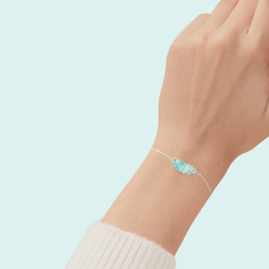 Dainty Aqua Sea Glass Bracelet in Sterling Silver - Perfect Beach-Inspired Jewelry Gift.