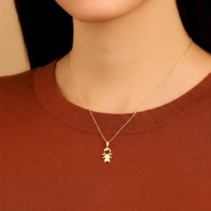Delightful 14K Yellow Gold Little Girl Pendant Necklace for Timeless Elegance.