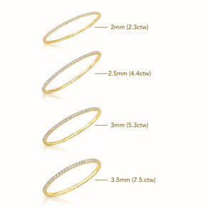 Elegant 14K Gold Sparkling Simulated Diamond Tennis Bracelet - Flexible Bangle Design.