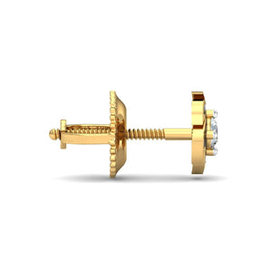 Men's Luxurious 14K/18K Gold Diamond Spinning Disc Stud Earring – Bold Single Ear Style for Everyday Glamour.