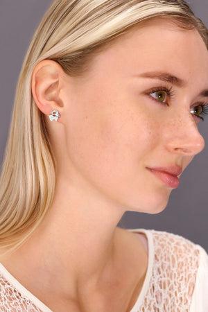 Sterling Silver GOAT CZ Goat Stud Earrings - Unique and Stylish Gift!.