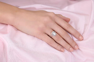 CZ Fire Opal Oval Ring in Sterling Silver