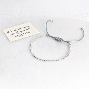 Personalized 50th Birthday Friendship Bracelet for Women – Unique Bead Gift.