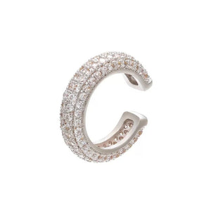 Pave Earcuff, Micro Pave Earcuff, Diamond ZC Ear Cuff, Gold, Silver, Pink, Purple, Blue Earcuff Hoop, Huggie Ear Cuff, No Piercing