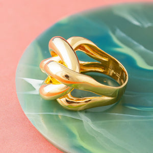GOLD CHUNKY CHAIN RING