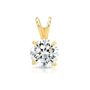 Timeless 14K Yellow Gold Classic Solitaire Pendant Necklace.