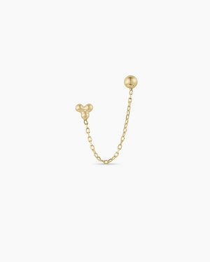 14K Gold Bali Chain Double Stud